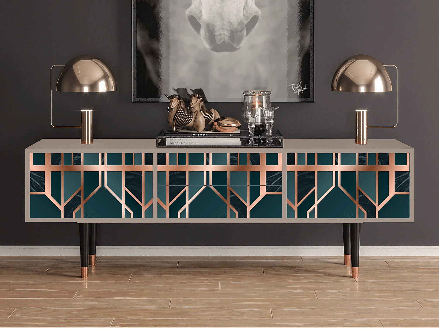 TV-meubel - 170х59х48 cm - T4 - Emerald Metro, Latte