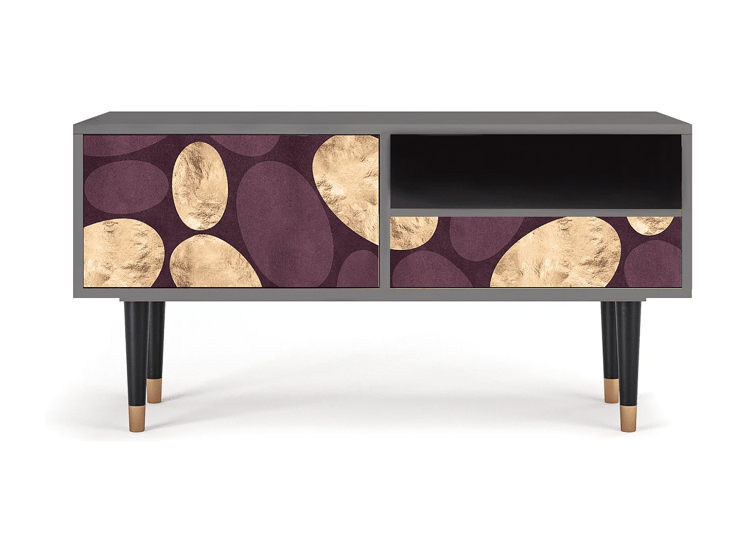 Mueble de TV - 115х59х48 cm - T3 - Fine Wine, Gris