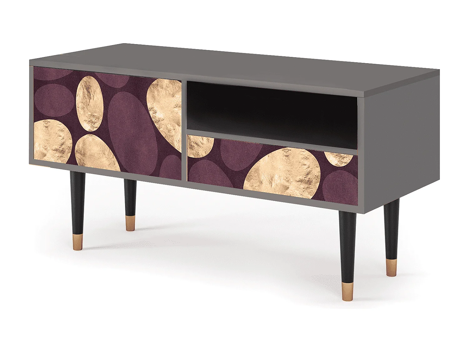 Mueble de TV - 115х59х48 cm - T3 - Fine Wine, Gris