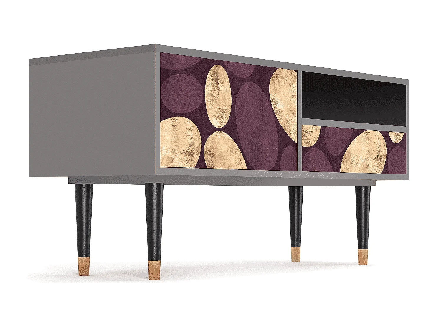 Mueble de TV - 115х59х48 cm - T3 - Fine Wine, Gris