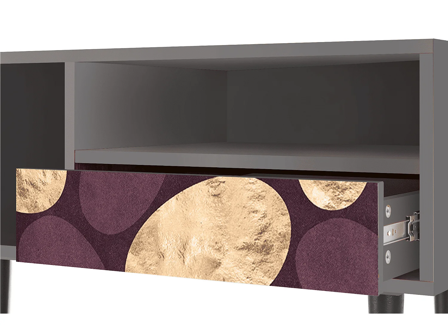 Mueble de TV - 115х59х48 cm - T3 - Fine Wine, Gris