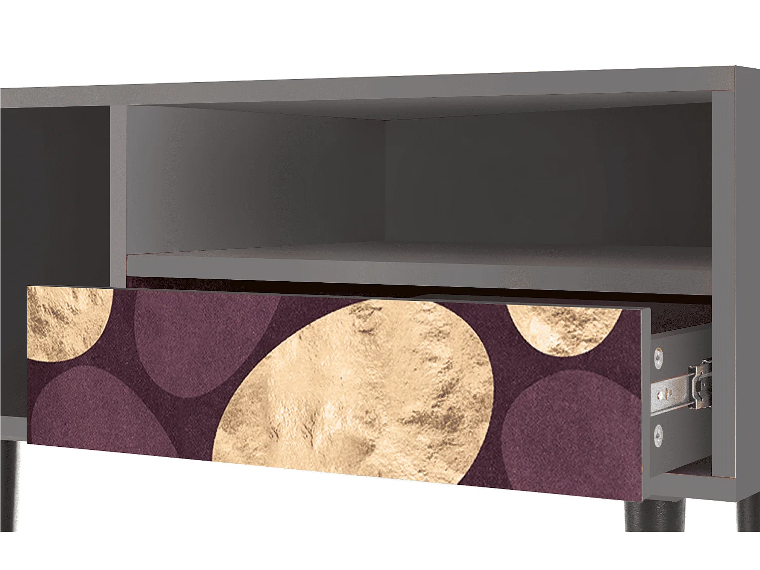 Meuble TV - 115х59х48 cm - T3 - Fine Wine, Gris