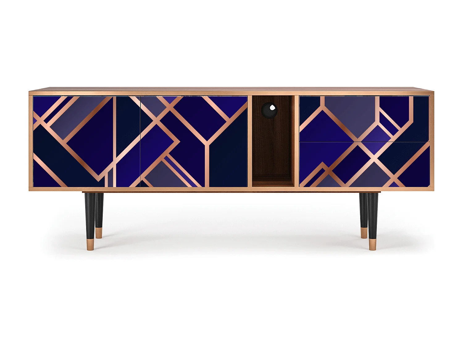 Meuble TV - 170х69х48 cm - T1 - Aquamarine Getsby, Noyer