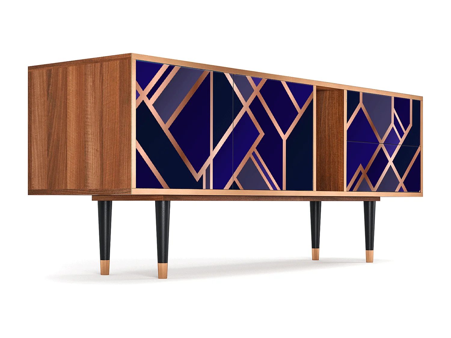 Meuble TV - 170х69х48 cm - T1 - Aquamarine Getsby, Noyer