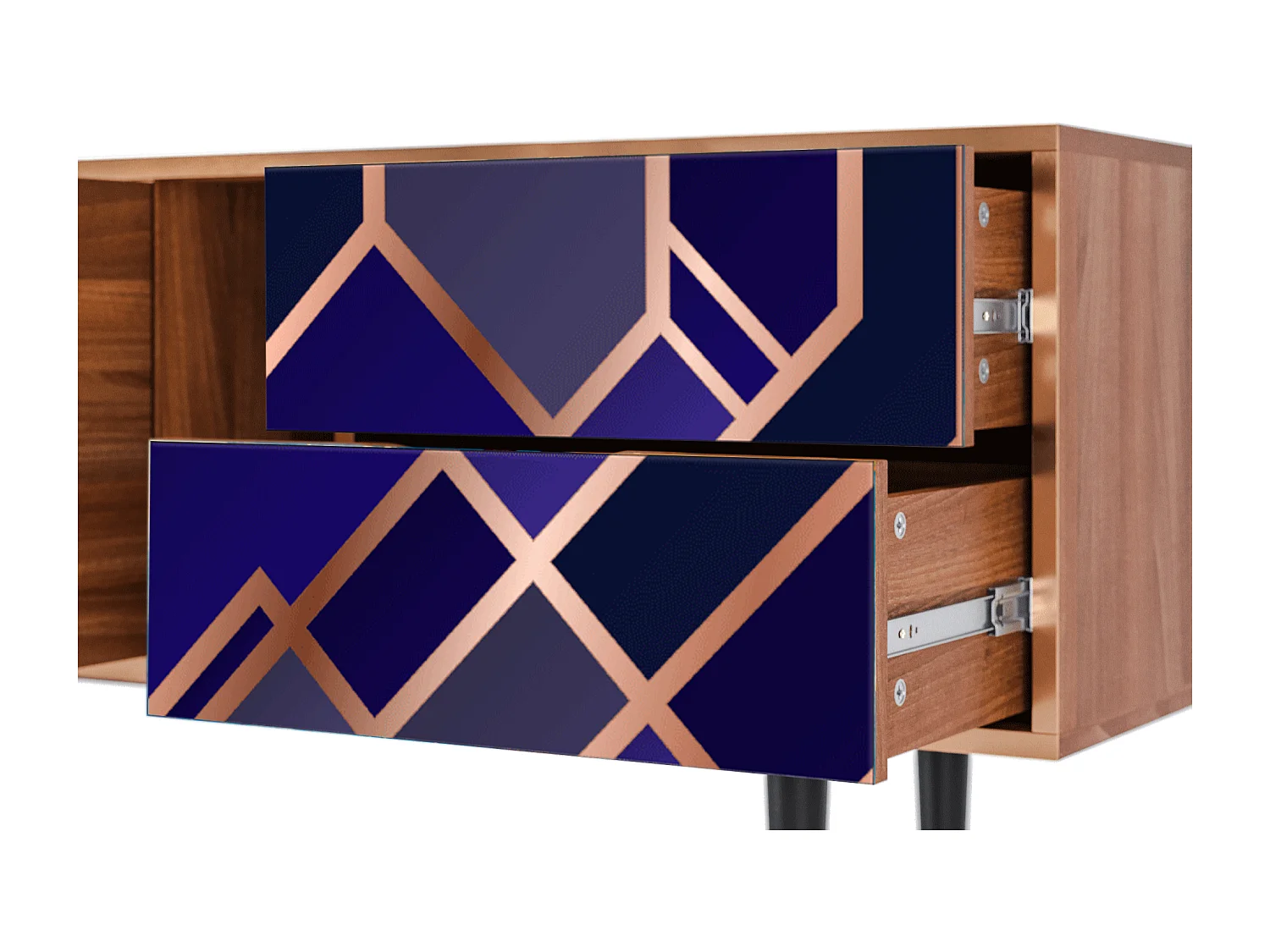 Mobile TV - 170х69х48 cm - T1 - Aquamarine Getsby, Noce