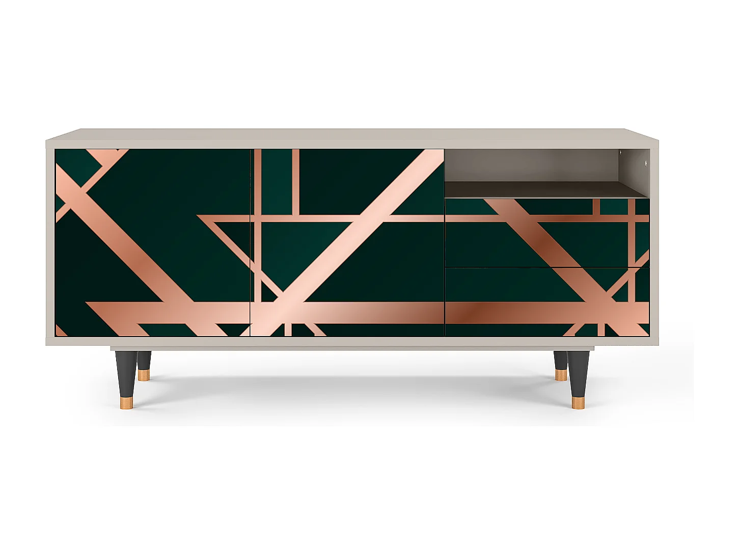 Meuble TV - 125х56х41 cm - T7 - Emerald Gatsby, Sable