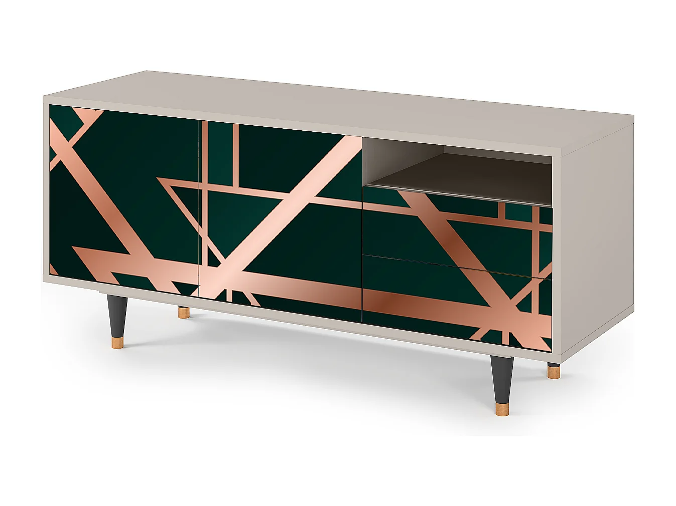 Meuble TV - 125х56х41 cm - T7 - Emerald Gatsby, Sable