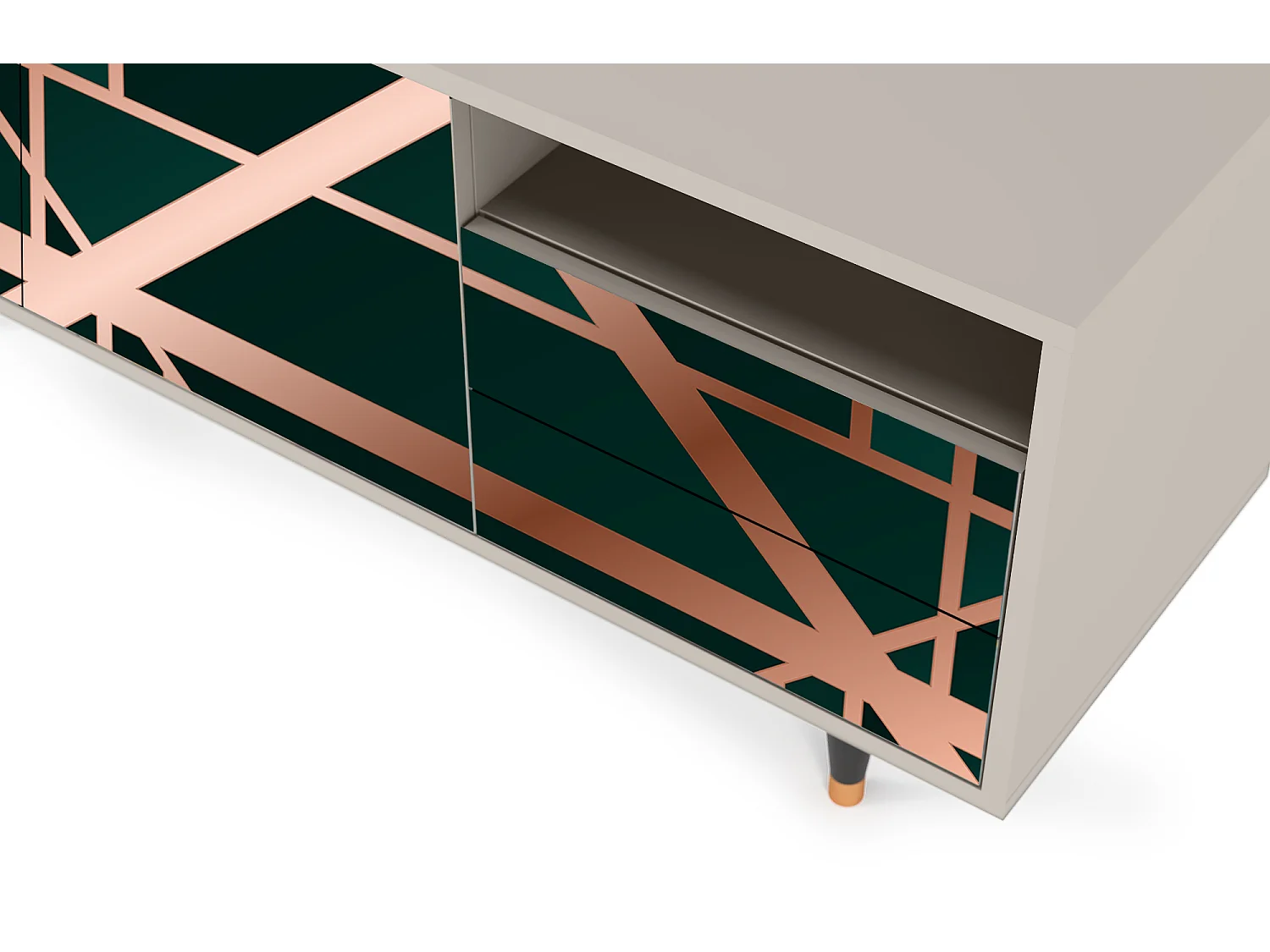 Meuble TV - 125х56х41 cm - T7 - Emerald Gatsby, Sable