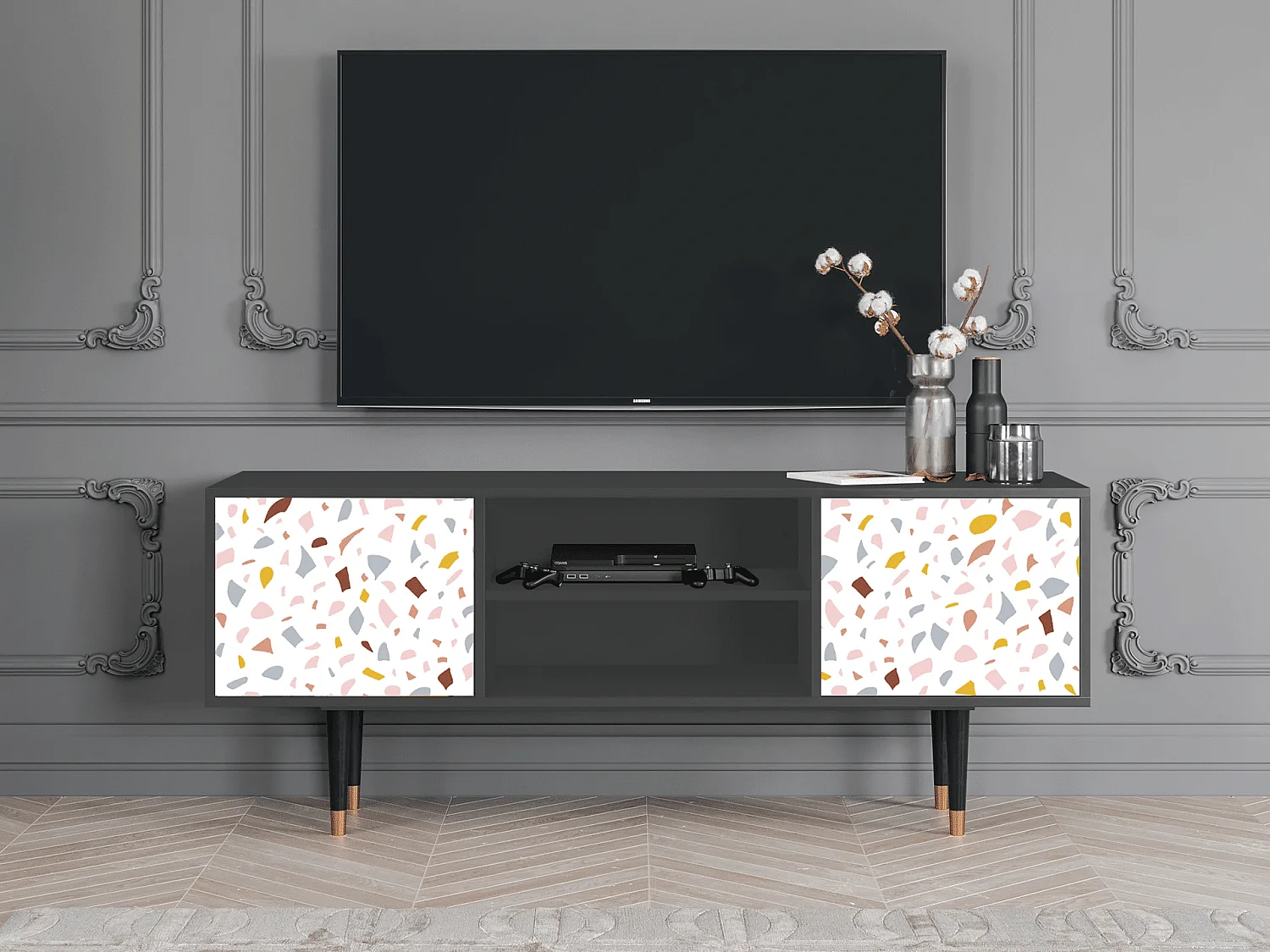 Mobile TV - 170х69х48 cm - T2 - Marmelade Cheese, Antracite