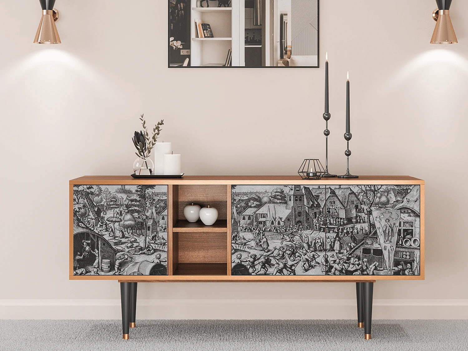 TV-Möbel - 150х69х41 cm - T5 - The Festival of Saint, Walnuss