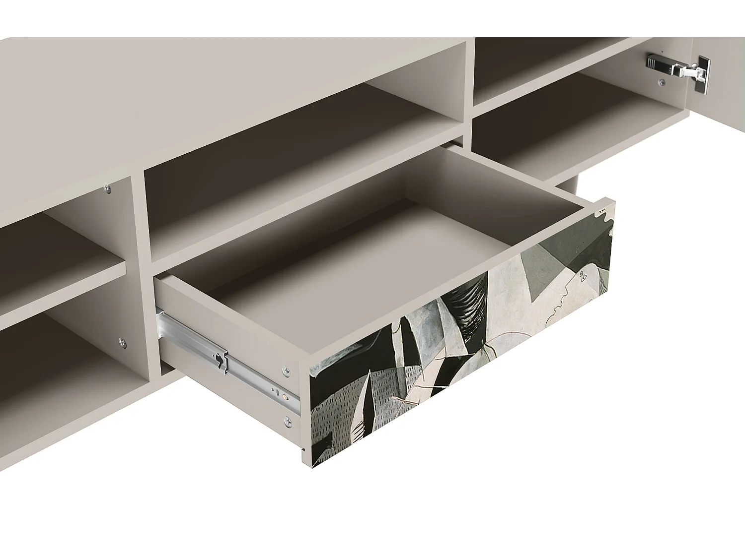 Szafka RTV - 170х59х41 cm - T6 - Guernica by Picasso, Piaskowy