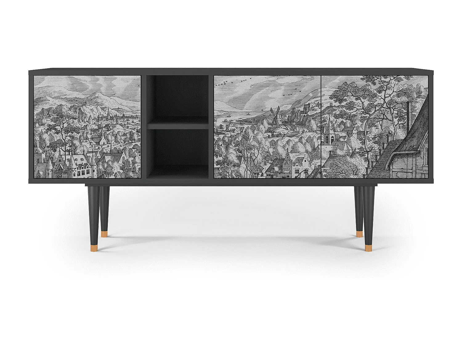 TV-meubel - 150х69х41 cm - T5 - Bird Dropping, Antraciet