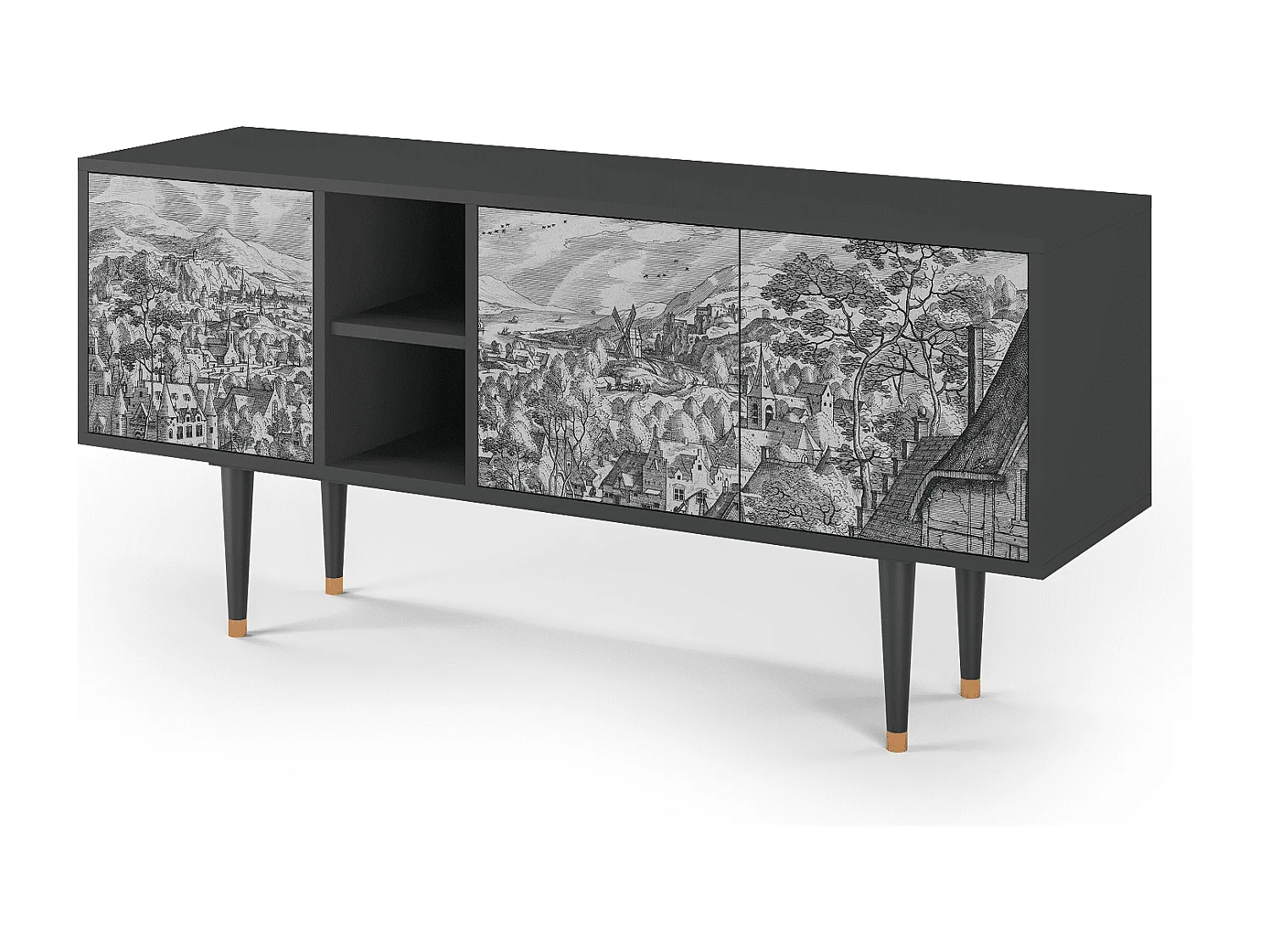 TV-meubel - 150х69х41 cm - T5 - Bird Dropping, Antraciet