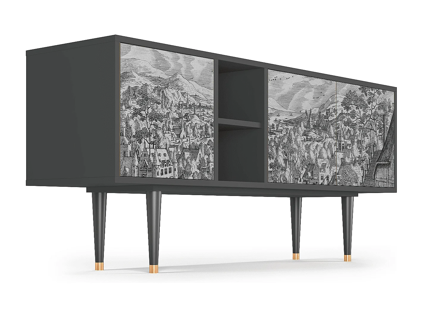 TV-meubel - 150х69х41 cm - T5 - Bird Dropping, Antraciet