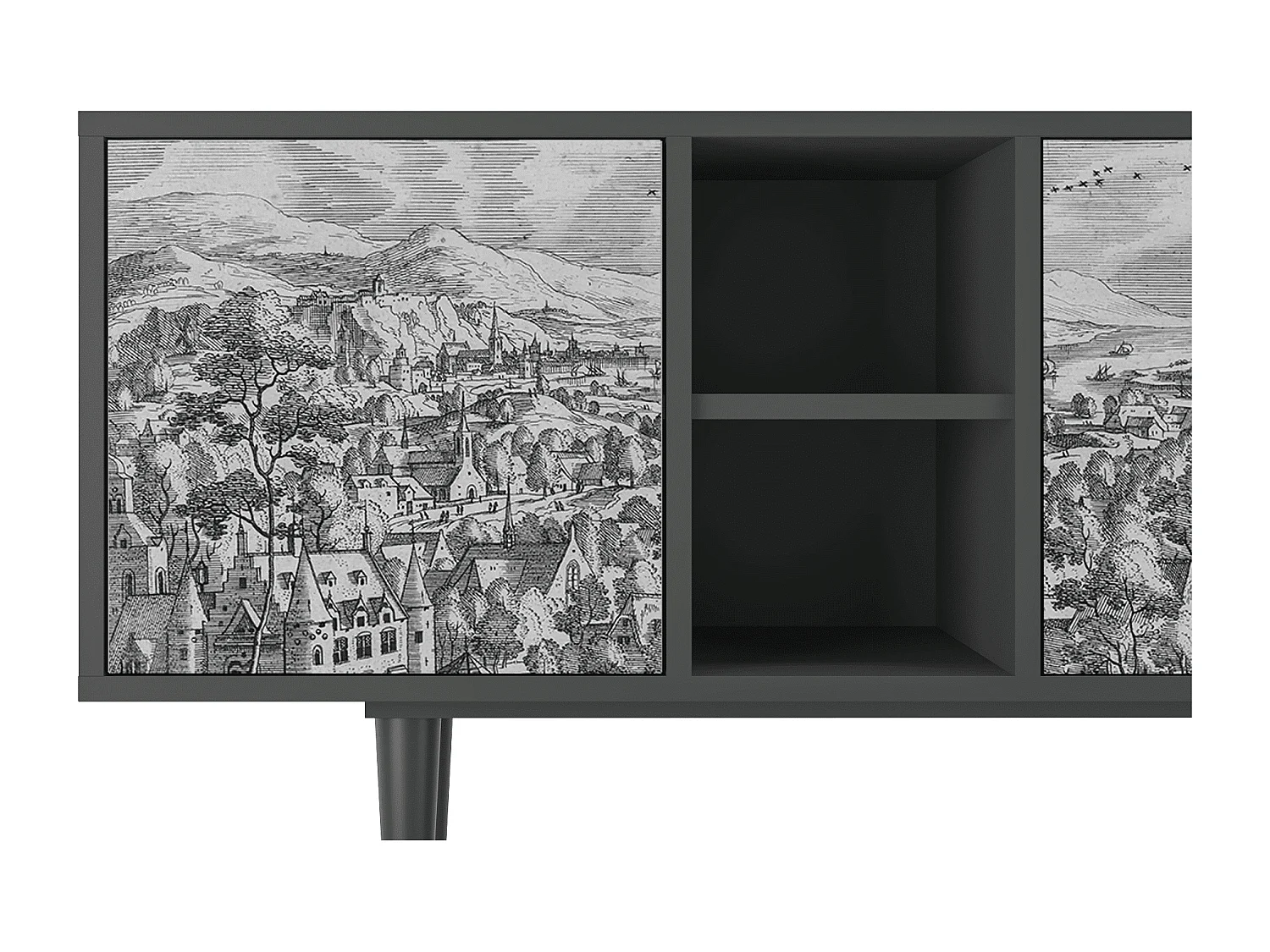 TV-meubel - 150х69х41 cm - T5 - Bird Dropping, Antraciet