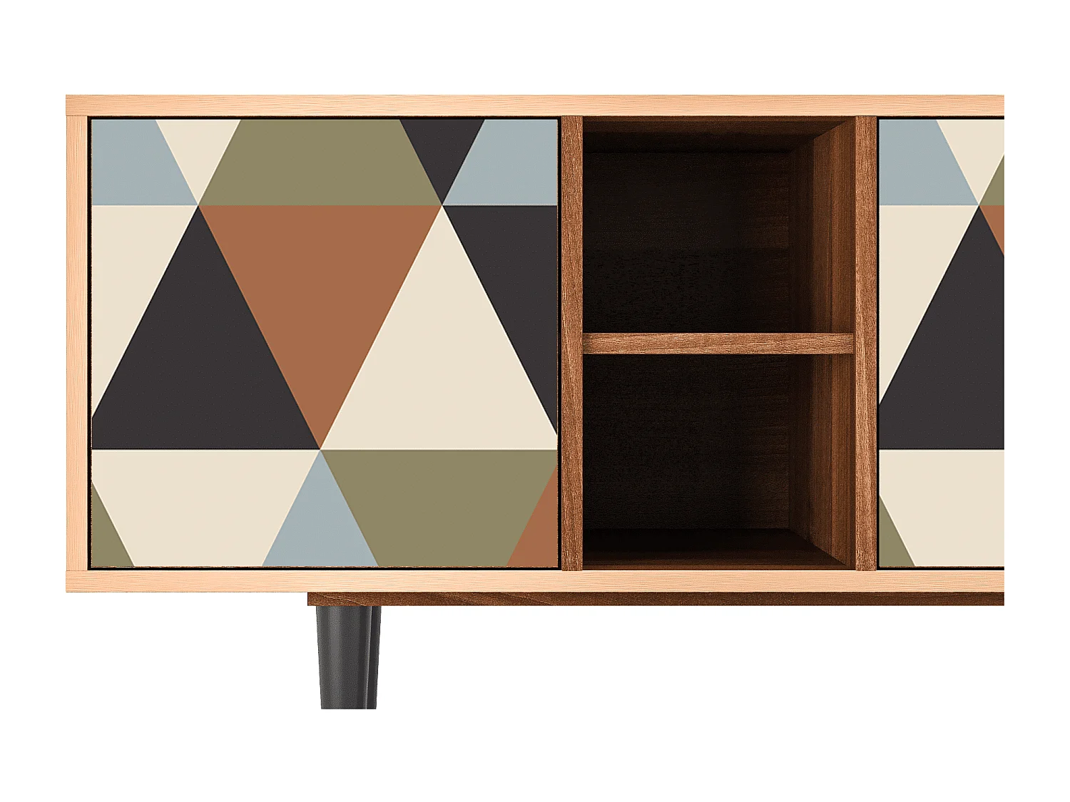 TV-meubel - 150х69х41 cm - T5 - Royal Triangles, Walnoot