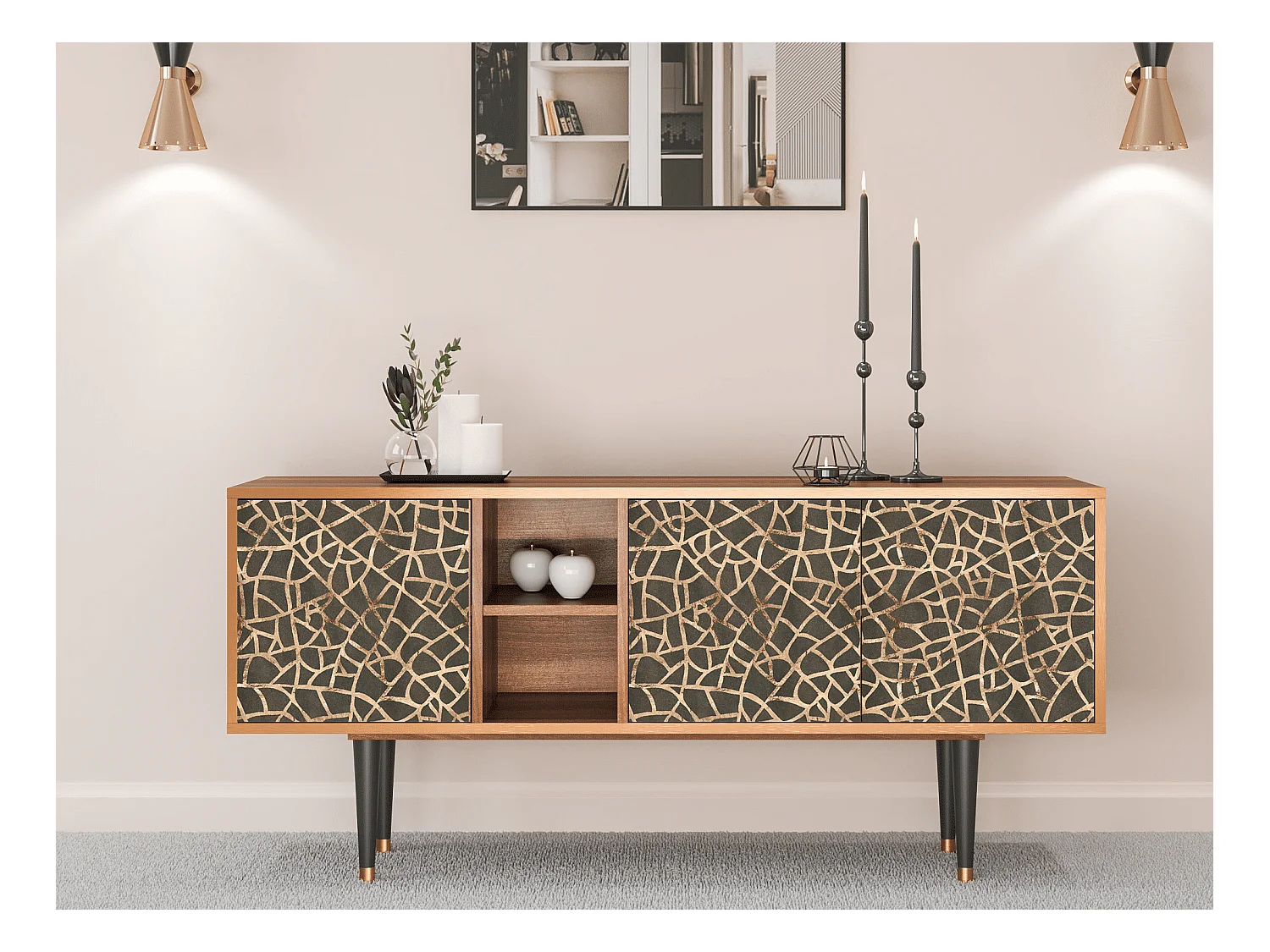 Meuble TV - 150х69х41 cm - T5 - Enlarged Leaf, Noyer