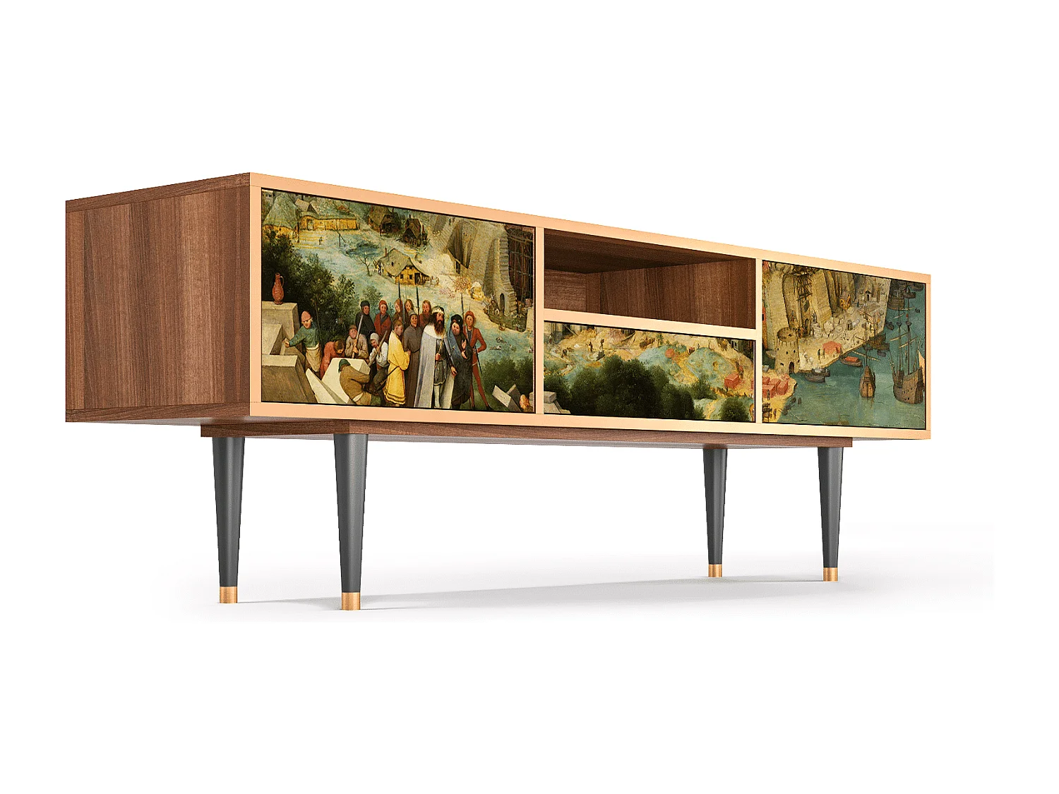 Szafka RTV - 170х59х41 cm - T6 - Elder The Tower, Orzech