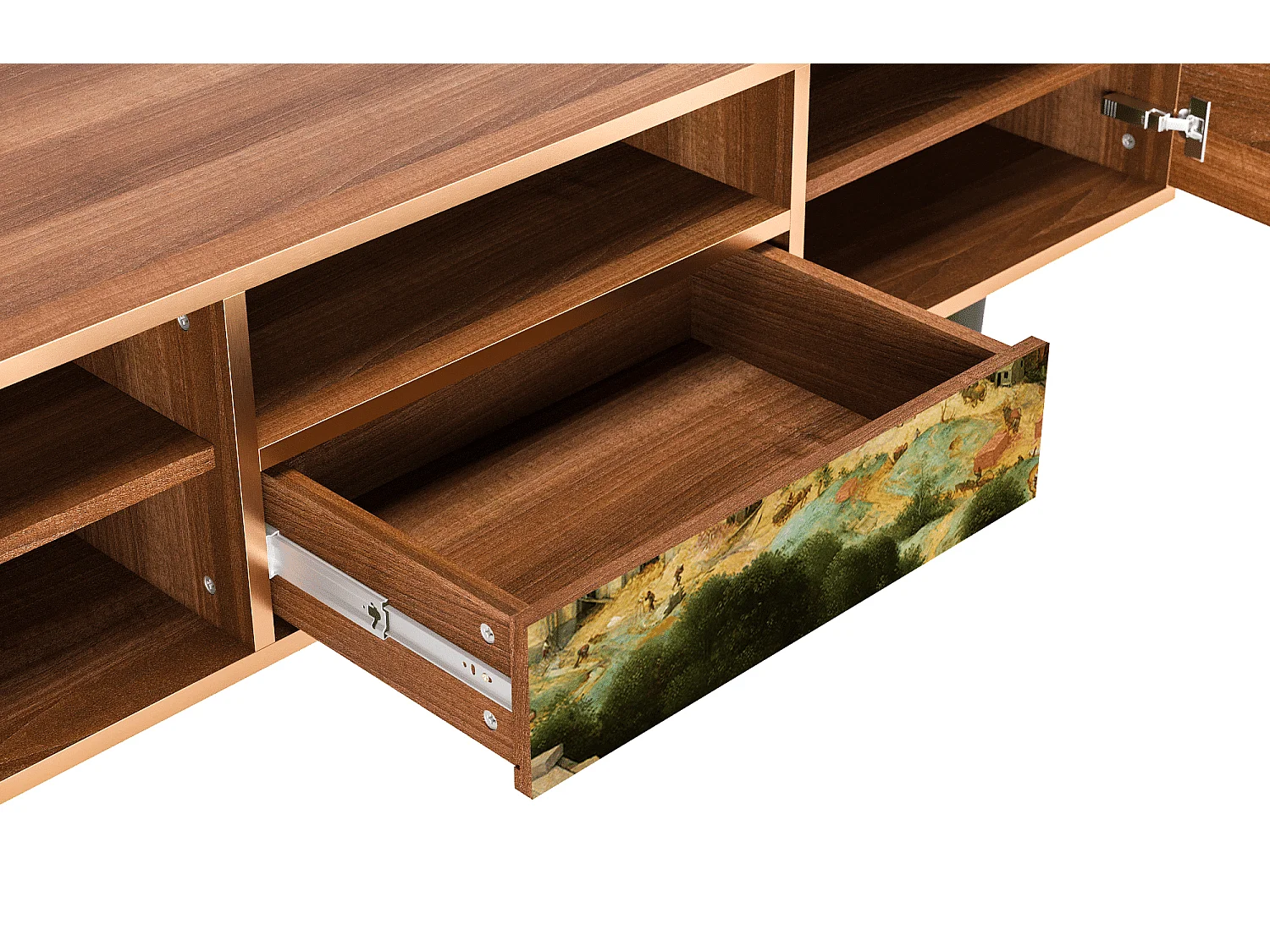 Szafka RTV - 170х59х41 cm - T6 - Elder The Tower, Orzech