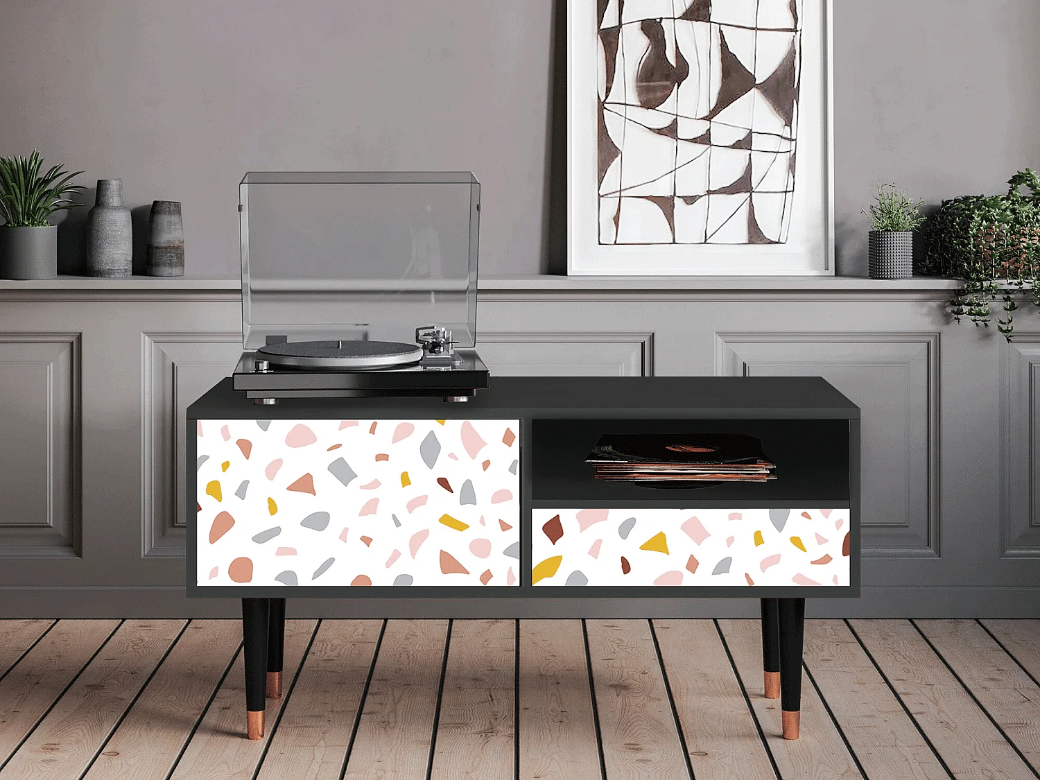 Meuble TV - 115х59х48 cm - T3 - Marmelade Cheese, Anthracite