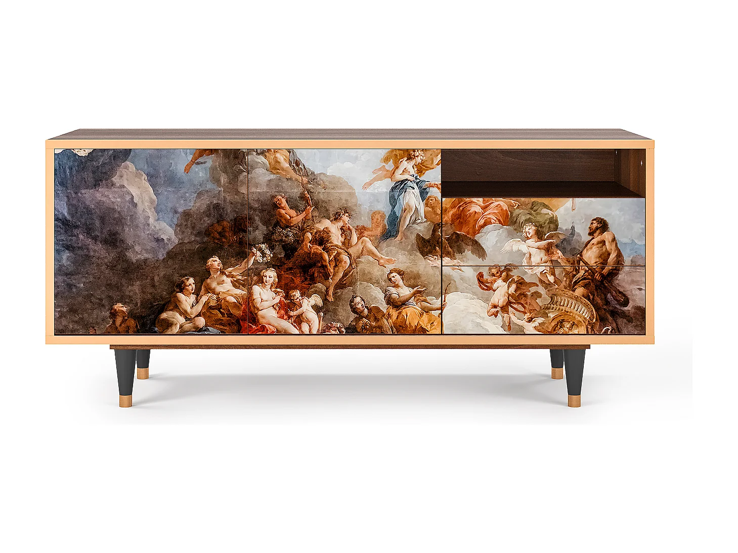 Meuble TV - 125х56х41 cm - T7 - Versailles, Noyer