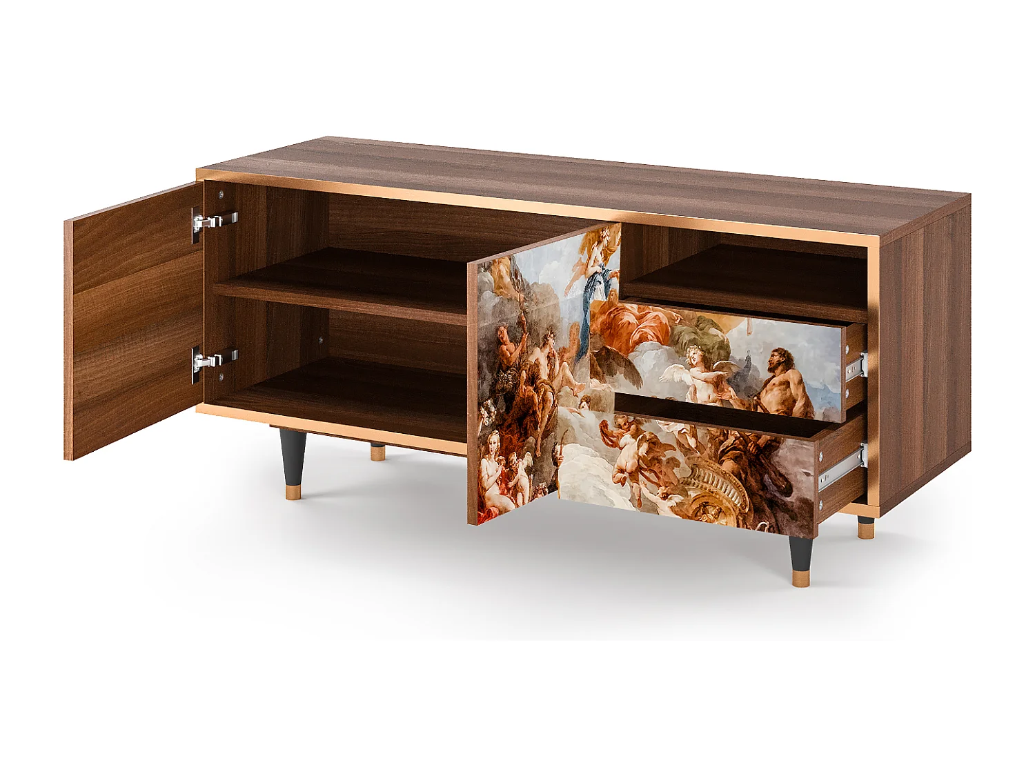 Meuble TV - 125х56х41 cm - T7 - Versailles, Noyer