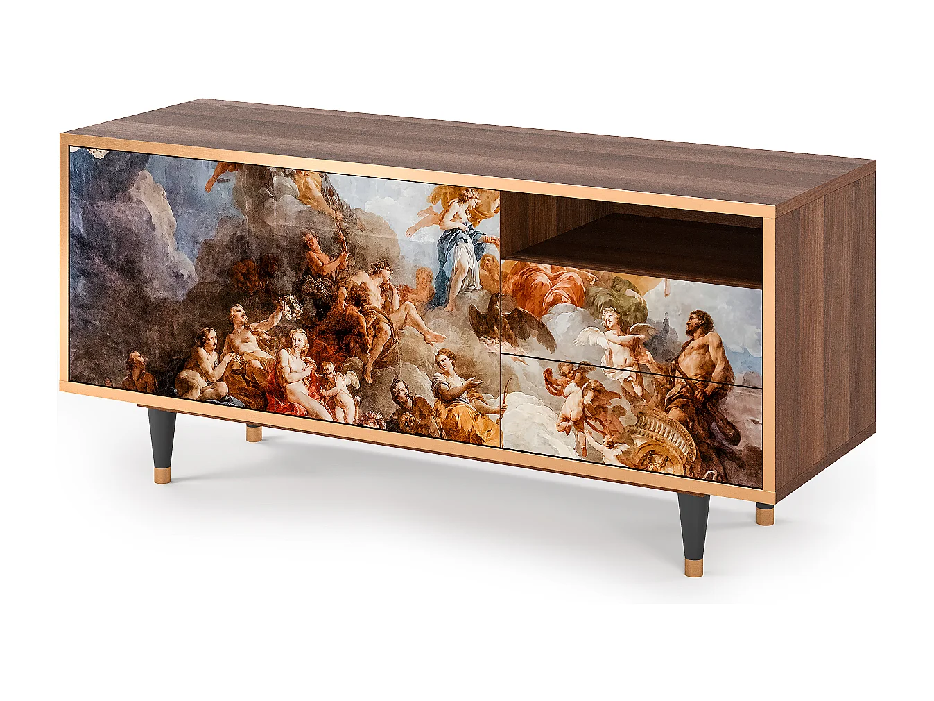 Mueble de TV - 125х56х41 cm - T7 - Versailles, Nogueira