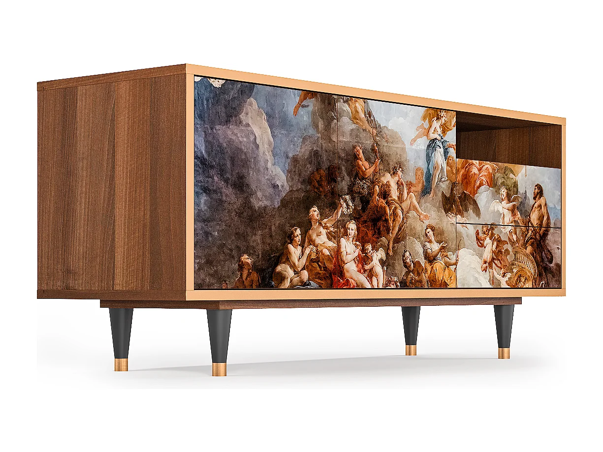 Mueble de TV - 125х56х41 cm - T7 - Versailles, Nogueira