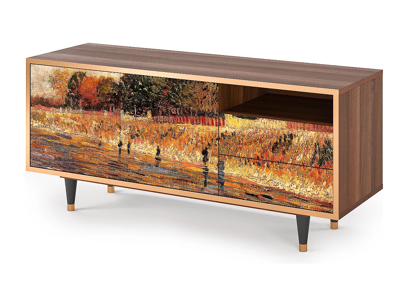 Mobile TV - 125х56х41 cm - T7 - The Banks, Noce