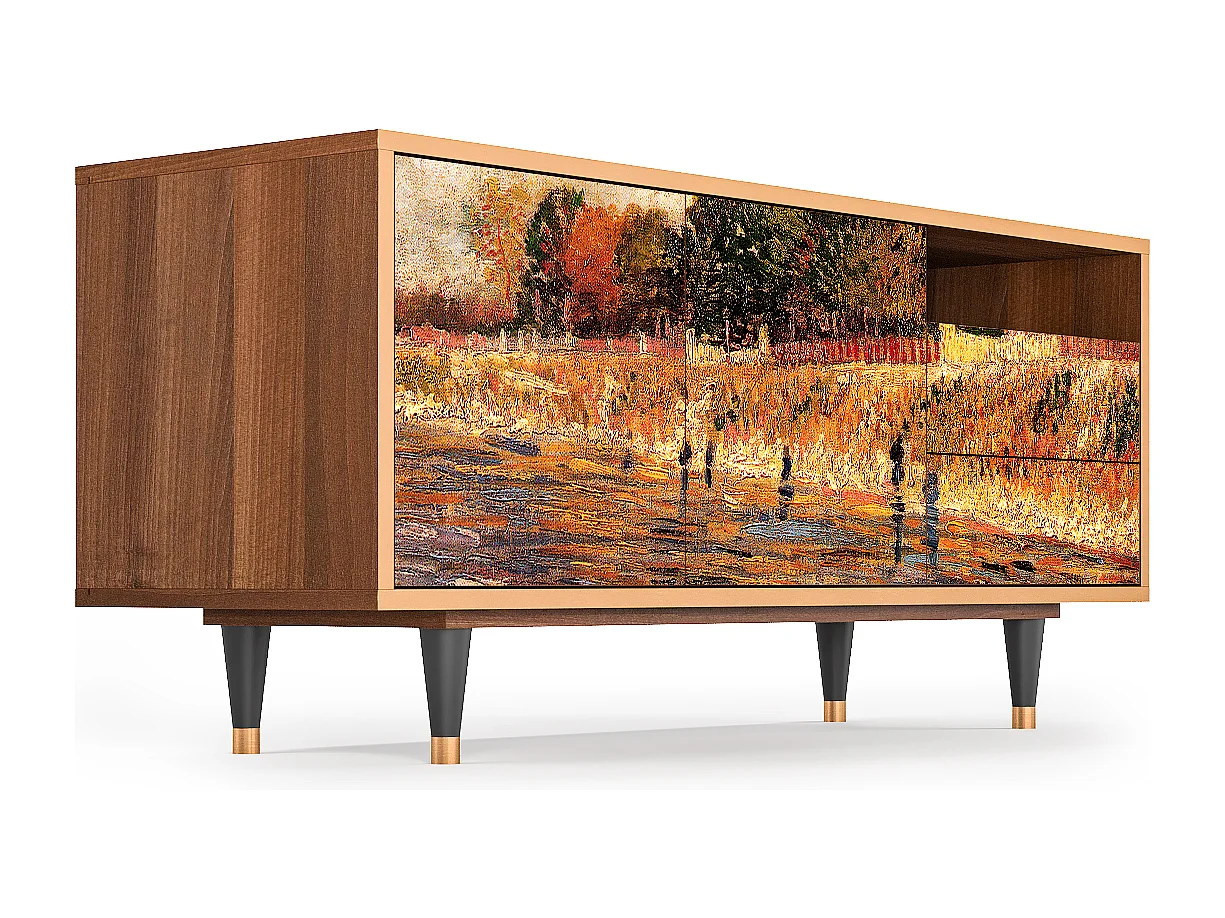 Mobile TV - 125х56х41 cm - T7 - The Banks, Noce