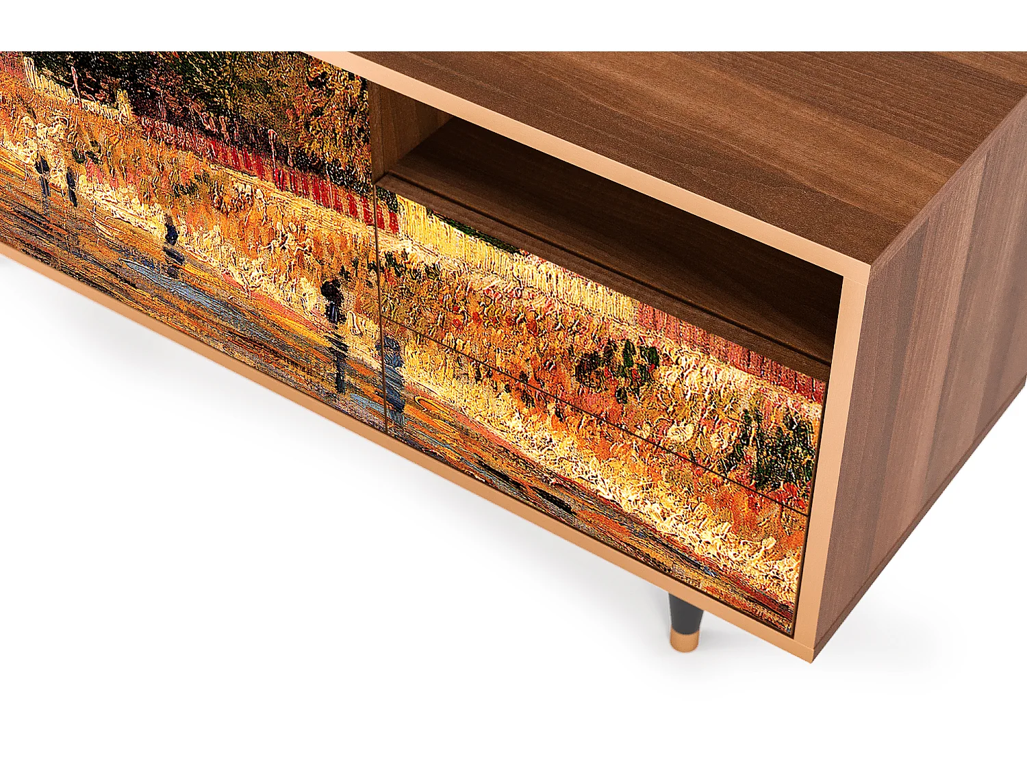 Mobile TV - 125х56х41 cm - T7 - The Banks, Noce