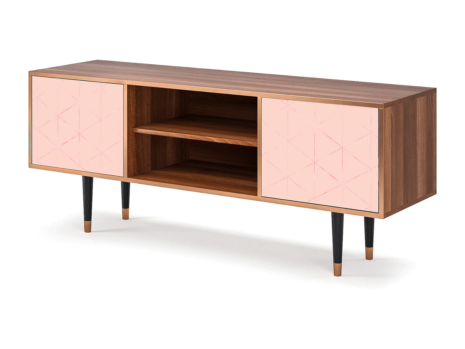 Szafka RTV - 170х69х48 cm - T2 - Rose Quartz, Orzech