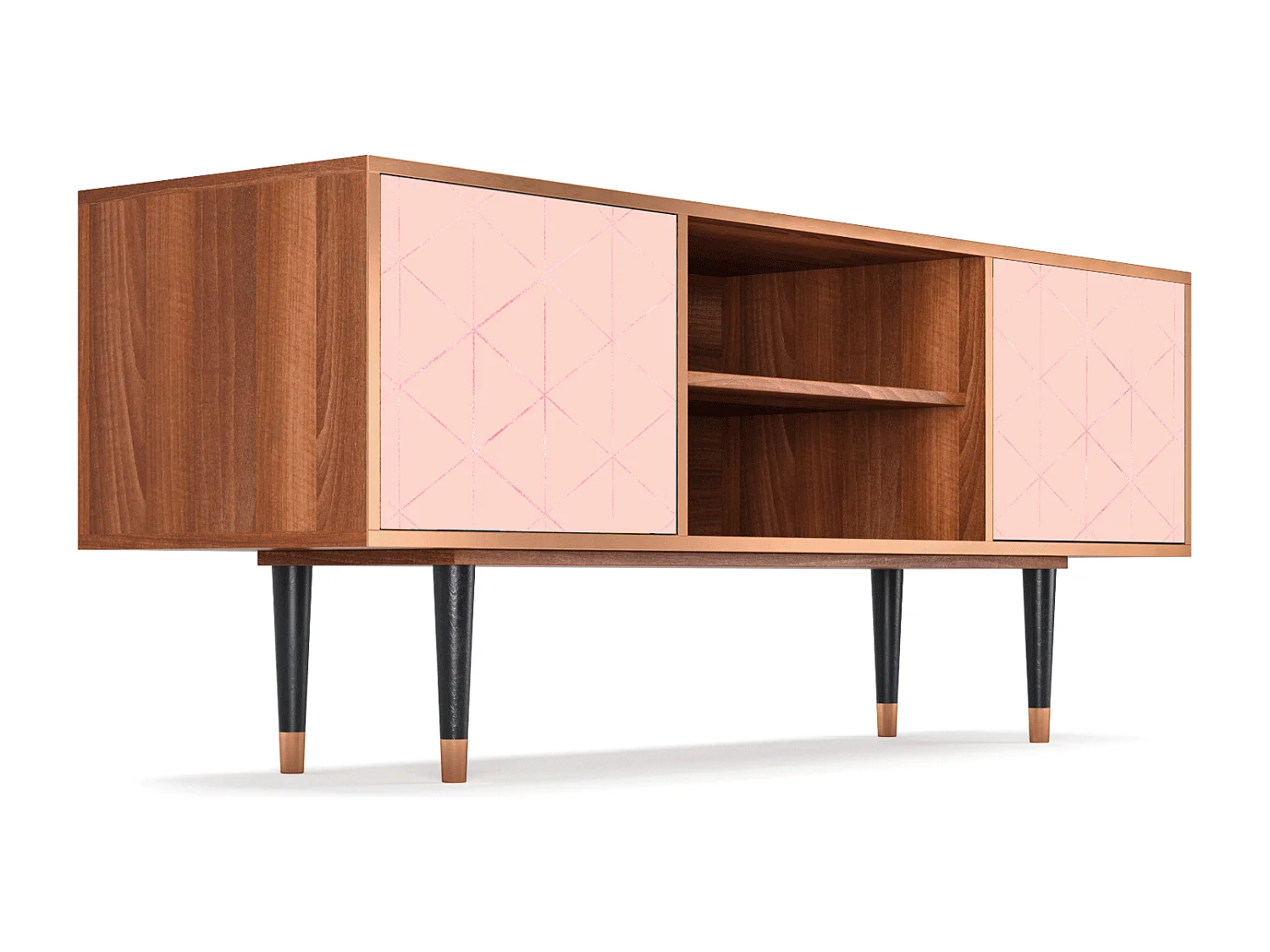 Szafka RTV - 170х69х48 cm - T2 - Rose Quartz, Orzech