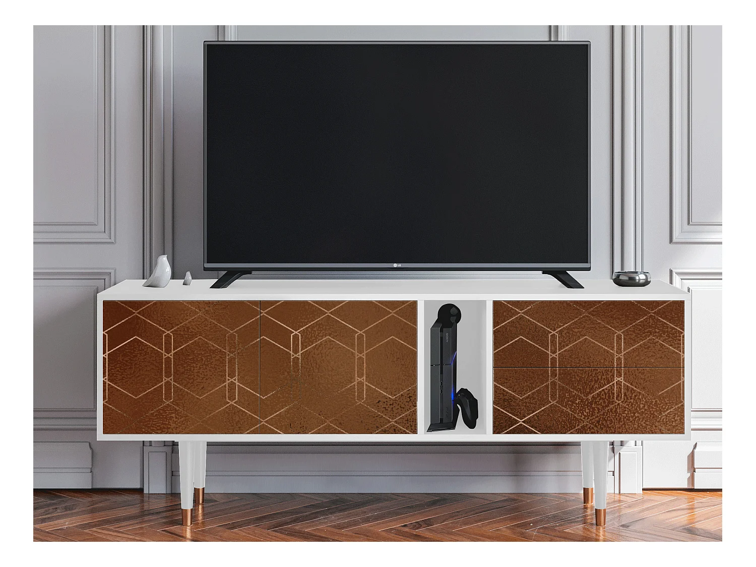 Mobile TV - 170х69х48 cm - T1 - Chocolate Bar, Bianco