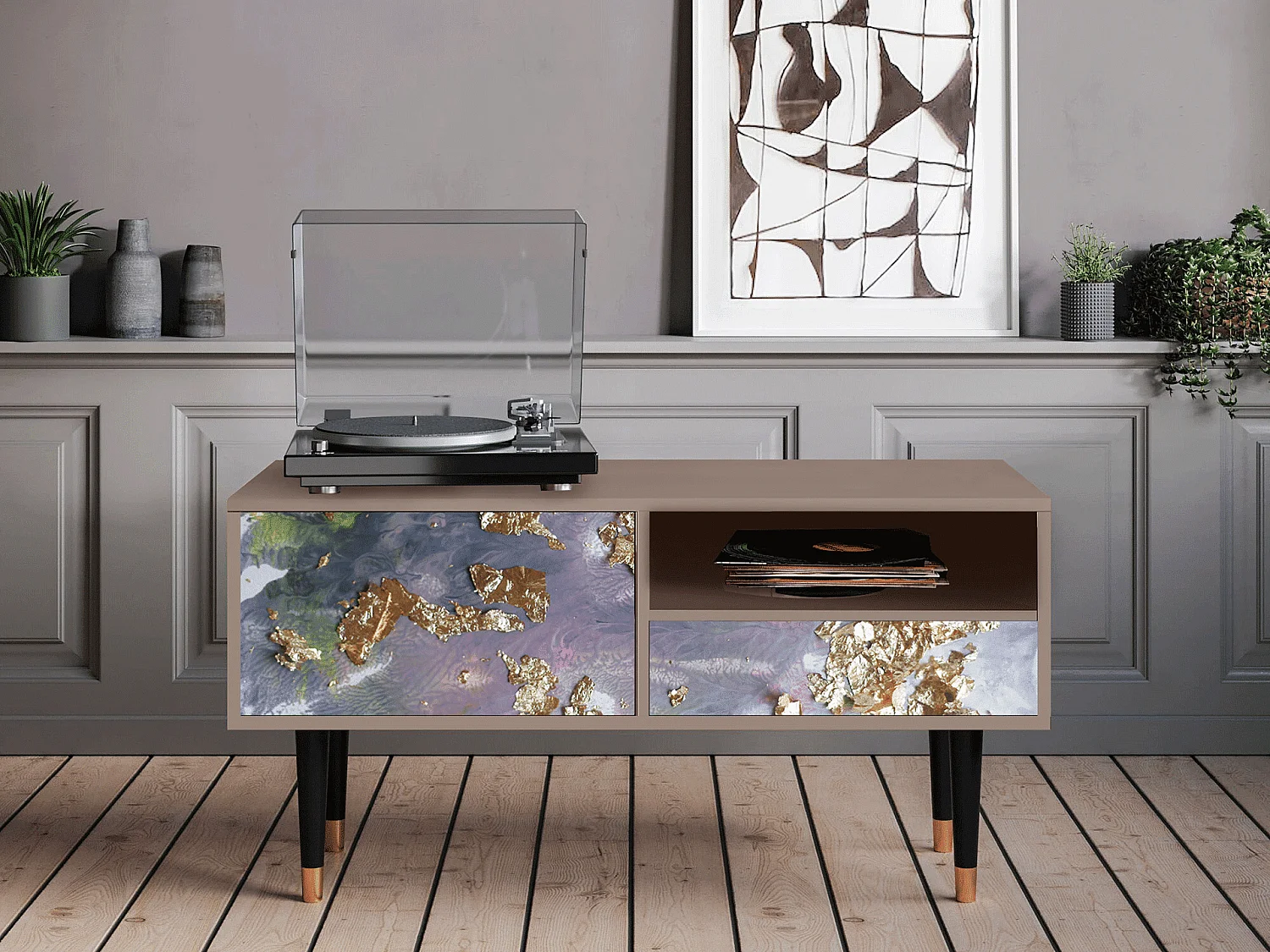 TV-meubel - 115х59х48 cm - T3 - Planet Earth, Latte