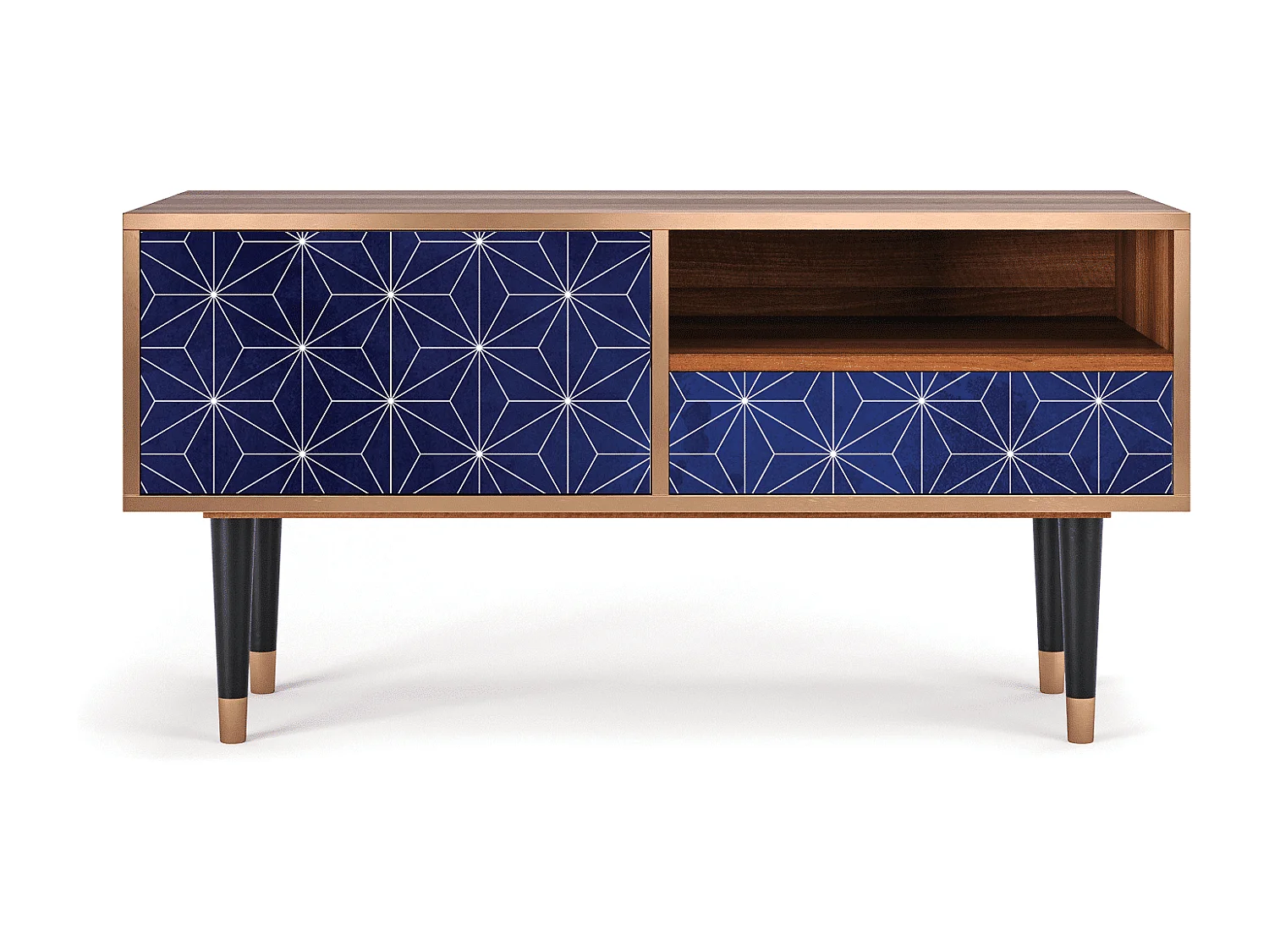 Szafka RTV - 115х59х48 cm - T3 - Milky Way, Orzech