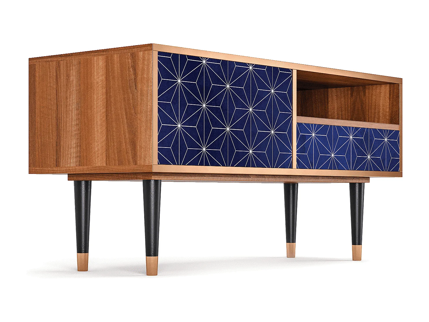 Szafka RTV - 115х59х48 cm - T3 - Milky Way, Orzech