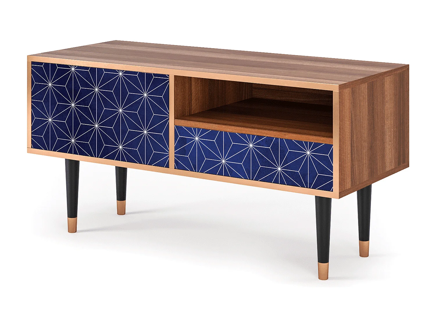 Meuble TV - 115х59х48 cm - T3 - Milky Way, Noyer