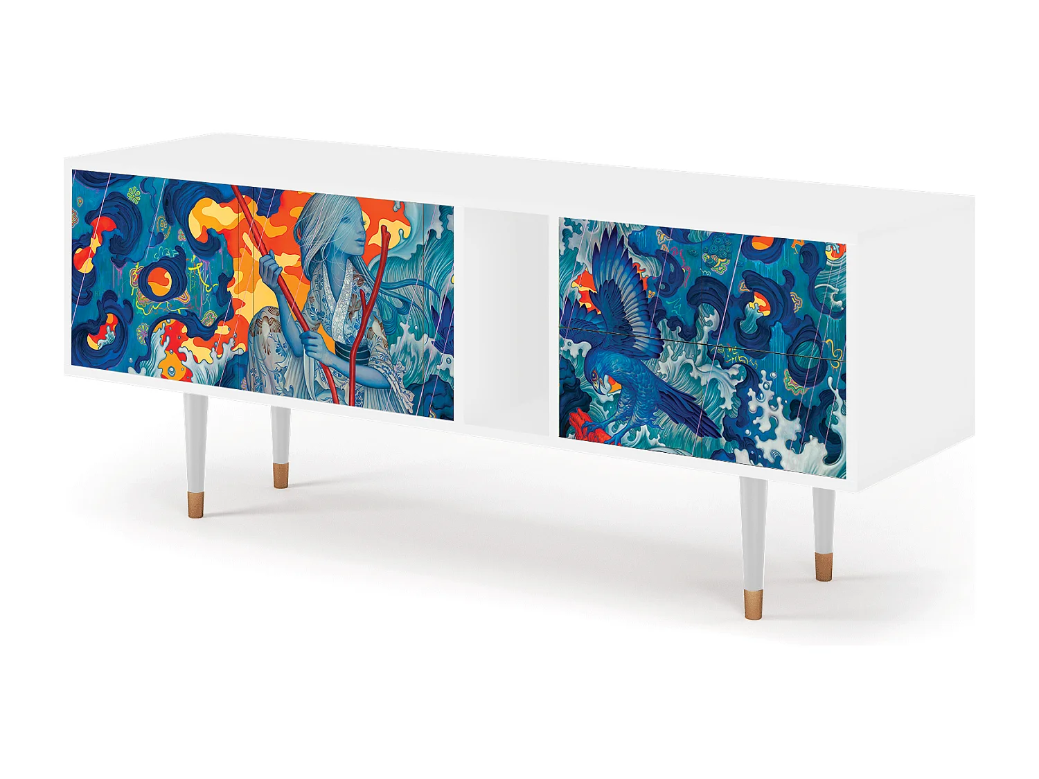 TV-meubel - 170х69х48 cm - T1 - The Girl - James Jean, Wit