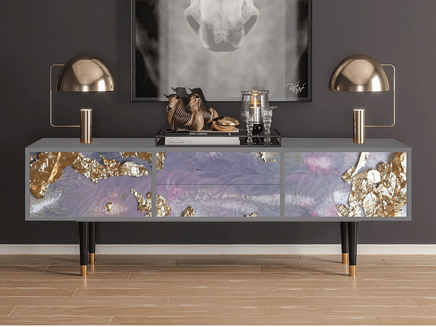 Meuble TV - 170х59х48 cm - T4 - Planet Earth, Gris