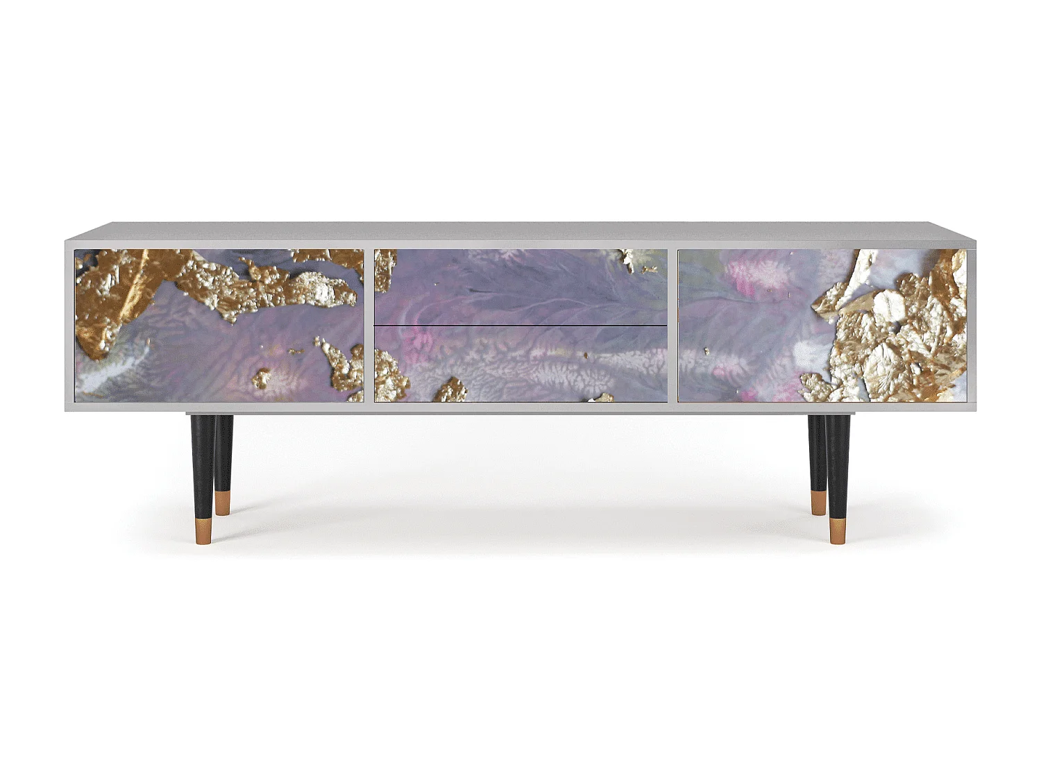 Szafka RTV - 170х59х48 cm - T4 - Planet Earth, Szary