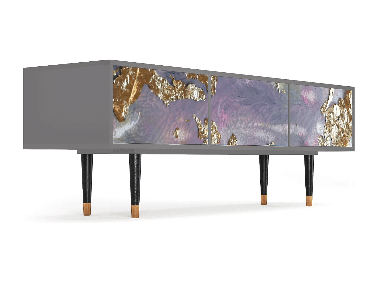 Szafka RTV - 170х59х48 cm - T4 - Planet Earth, Szary