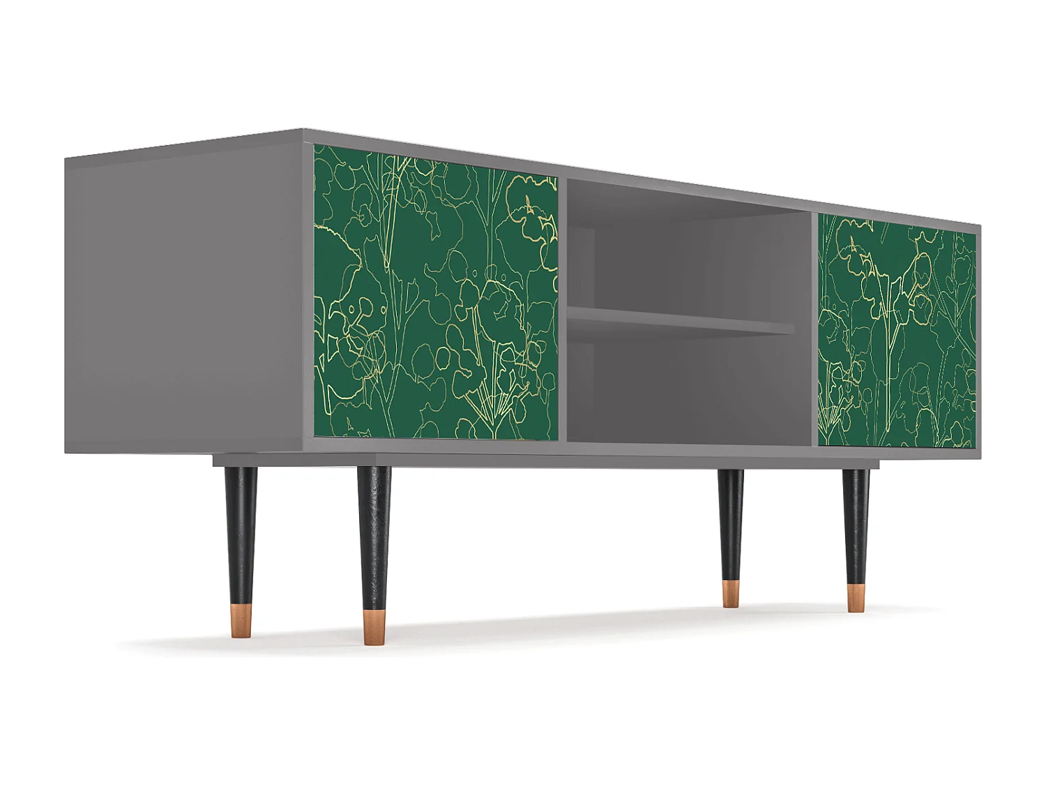 Mueble de TV - 170х69х48 cm - T2 - Emerald Forest, Cinza
