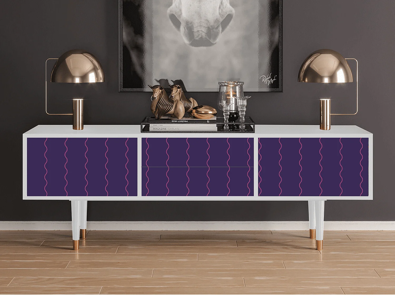 TV-meubel - 170х59х48 cm - T4 - Grape Maccaroni, Wit