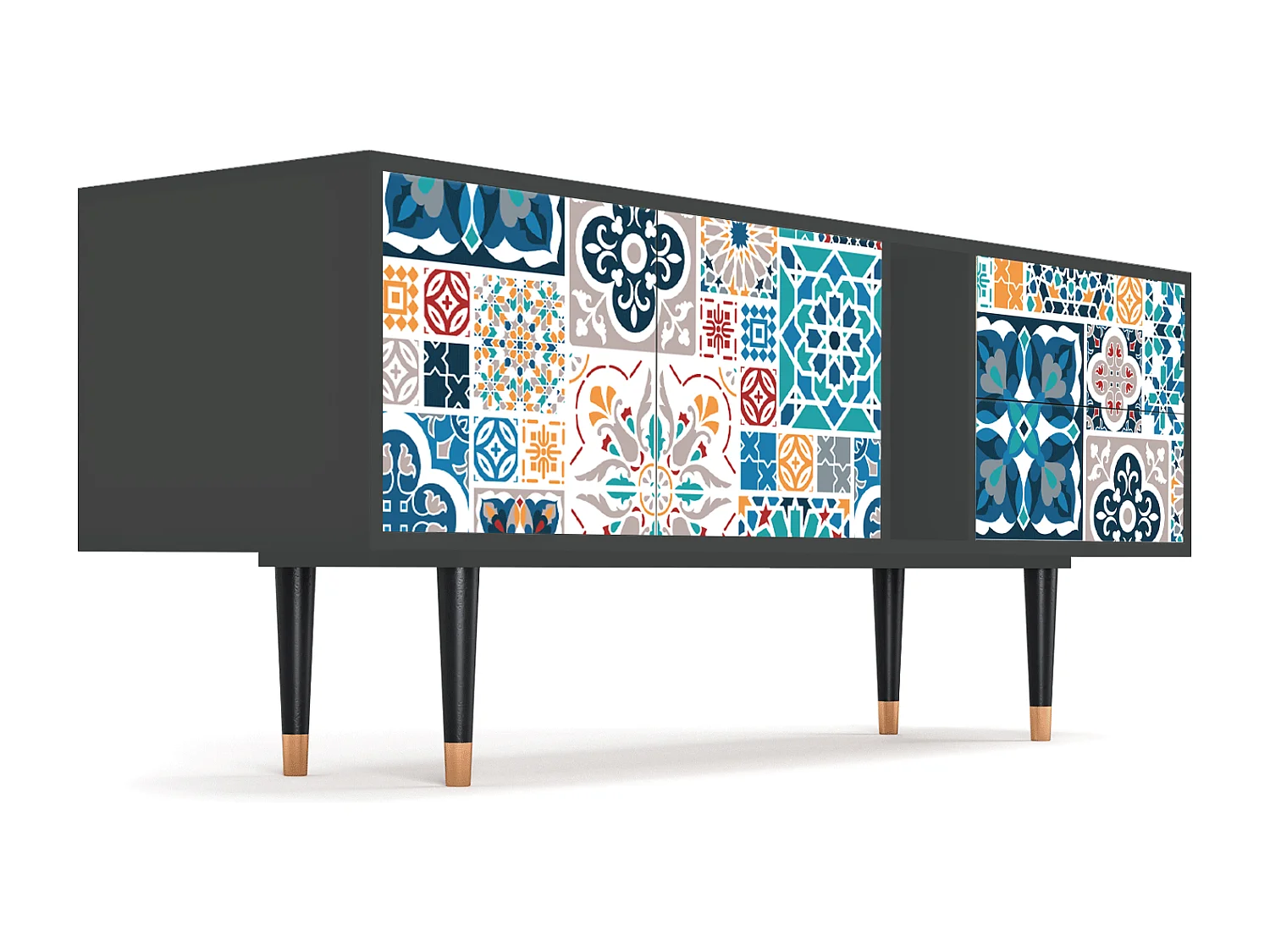 TV-meubel - 170х69х48 cm - T1 - Moroccan Market, Antraciet