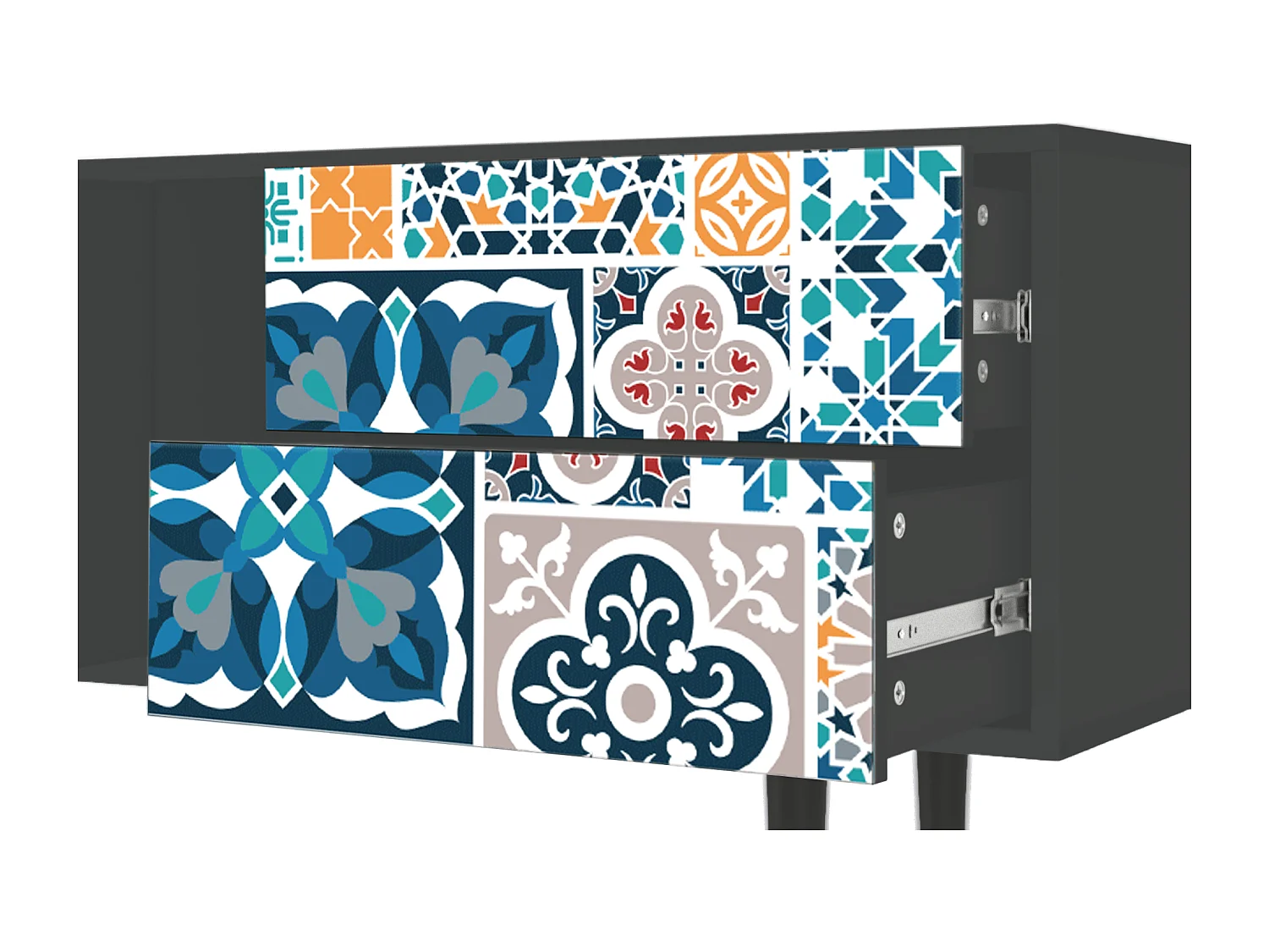 TV-meubel - 170х69х48 cm - T1 - Moroccan Market, Antraciet