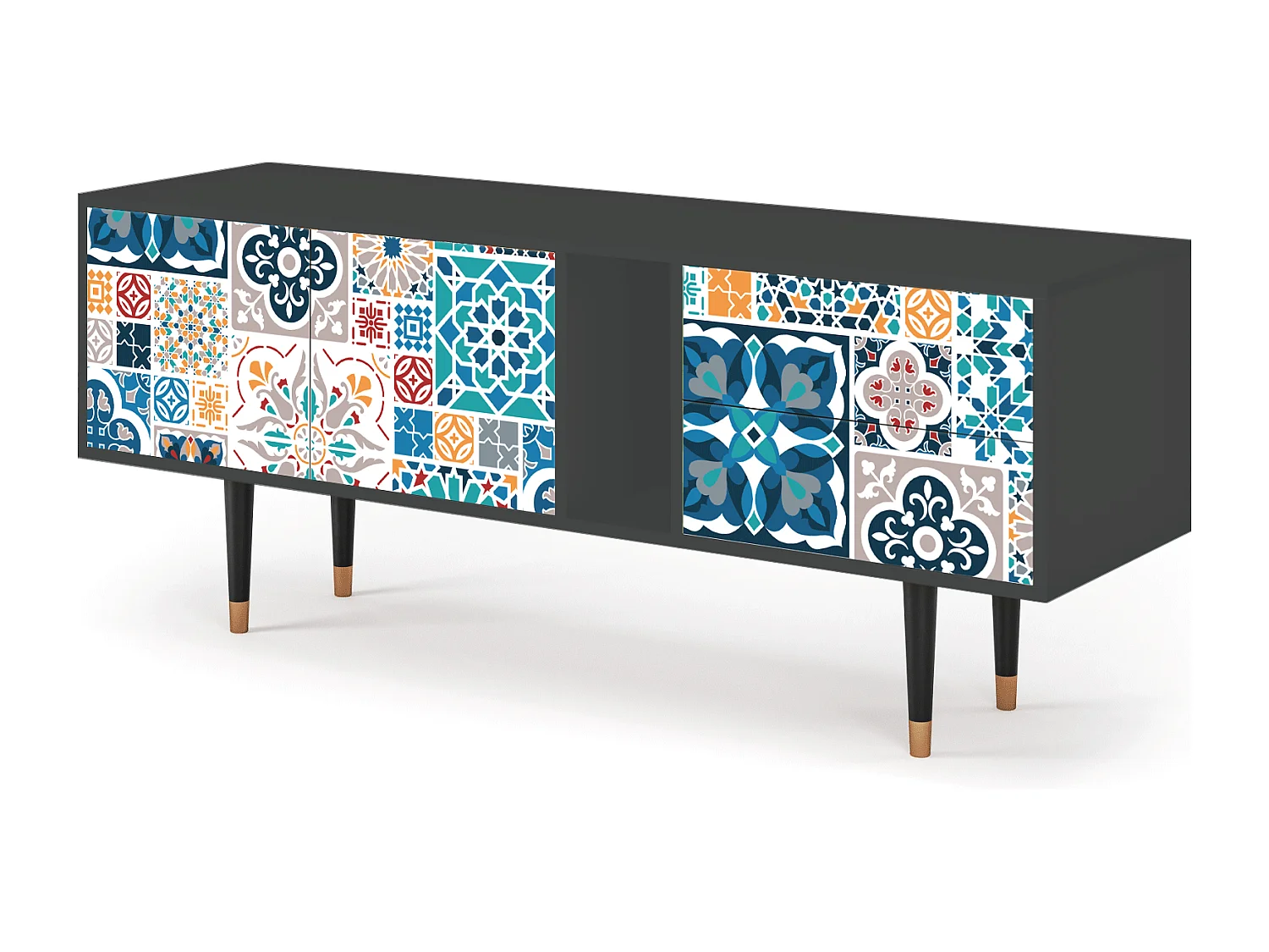 Meuble TV - 170х69х48 cm - T1 - Moroccan Market, Anthracite