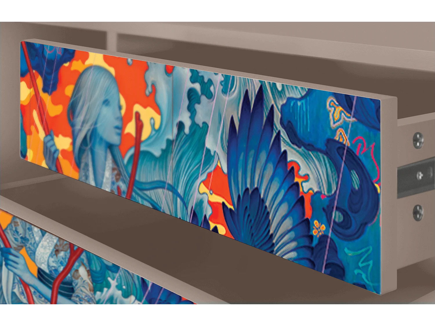 Mueble de TV - 170х59х48 cm - T4 - The Girl - James Jean, Latte