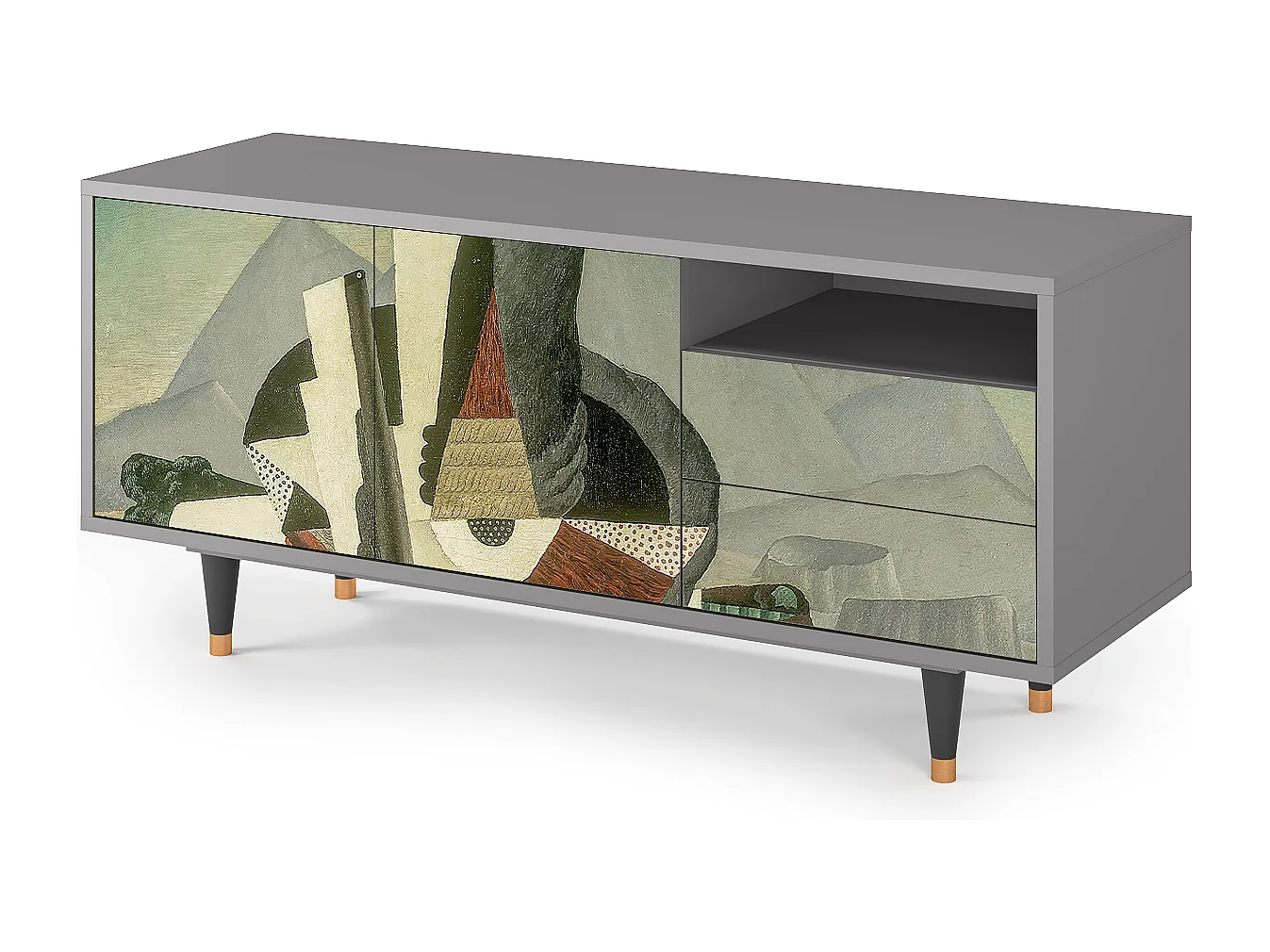 Mobile TV - 125х56х41 cm - T7 - The Cubist Paintings , Grigio