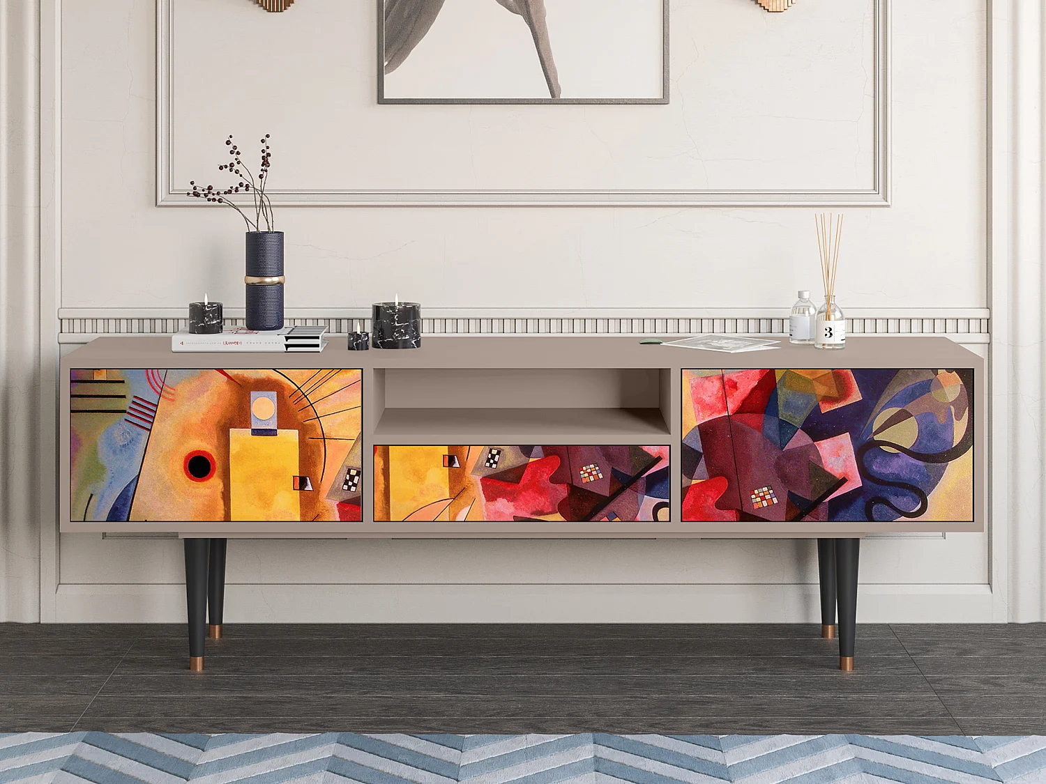 Meuble TV - 170х59х41 cm - T6 - Modern Art, Latte